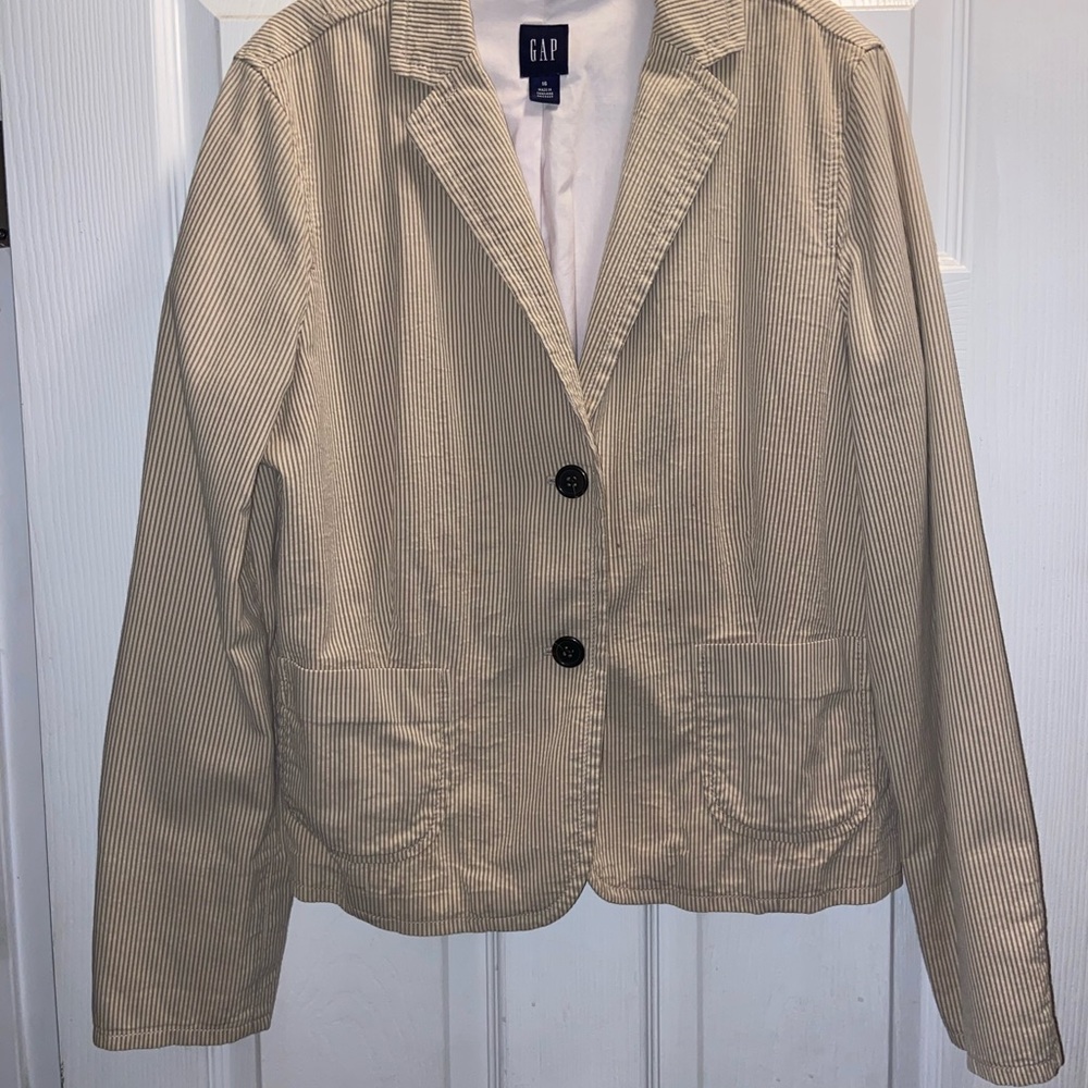 GAP Women's Beige Striped Blazer